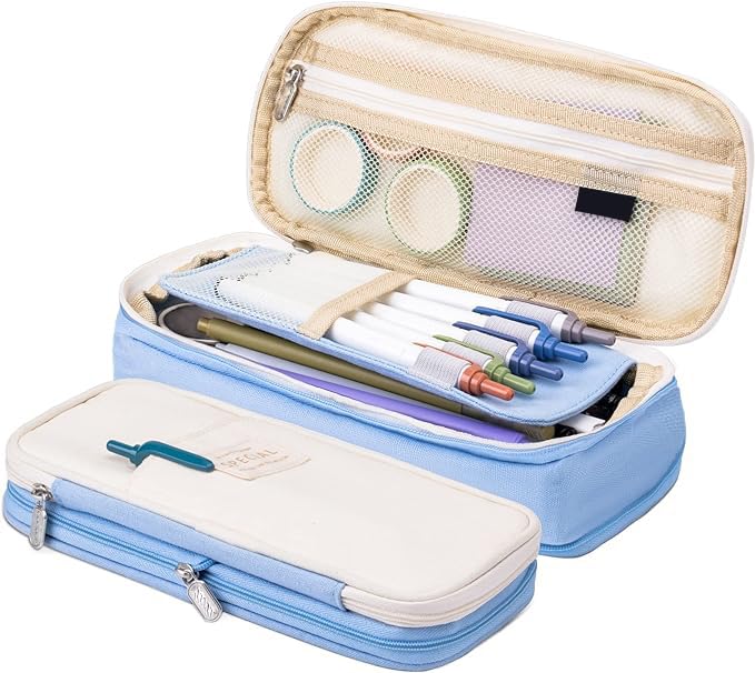 Arnuixty Large Storage Pencil Case Pen Bag with Zipper Big Capacity Pouch Organizer for Office
