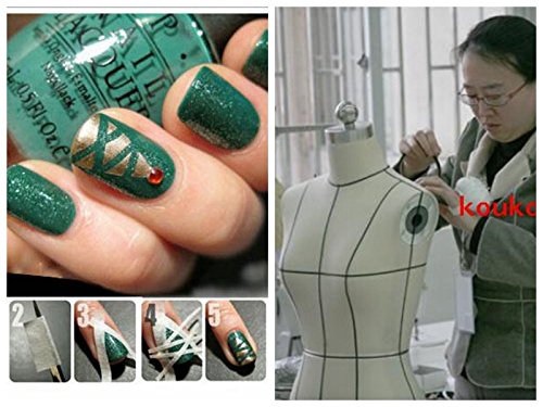 JINBING 6Rolls Washi Paper Masking Tape for DIY Nail Arts Drawing Pattern Making 2mm 2.5mm 3mm 4mm