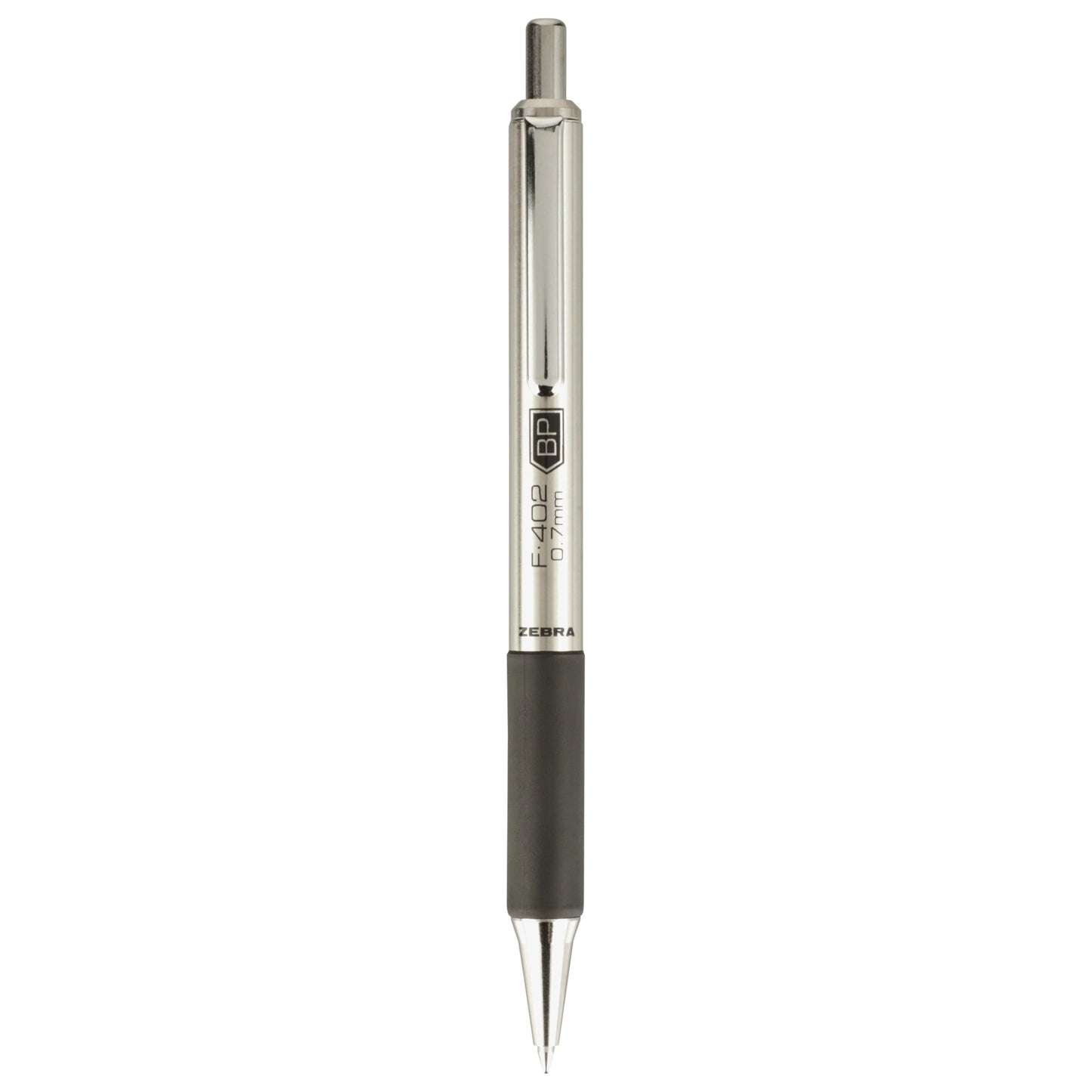 Zebra Pen STEEL F-402 Retractable Ballpoint Pen, Black Ink, 0.7mm, 12-Pack