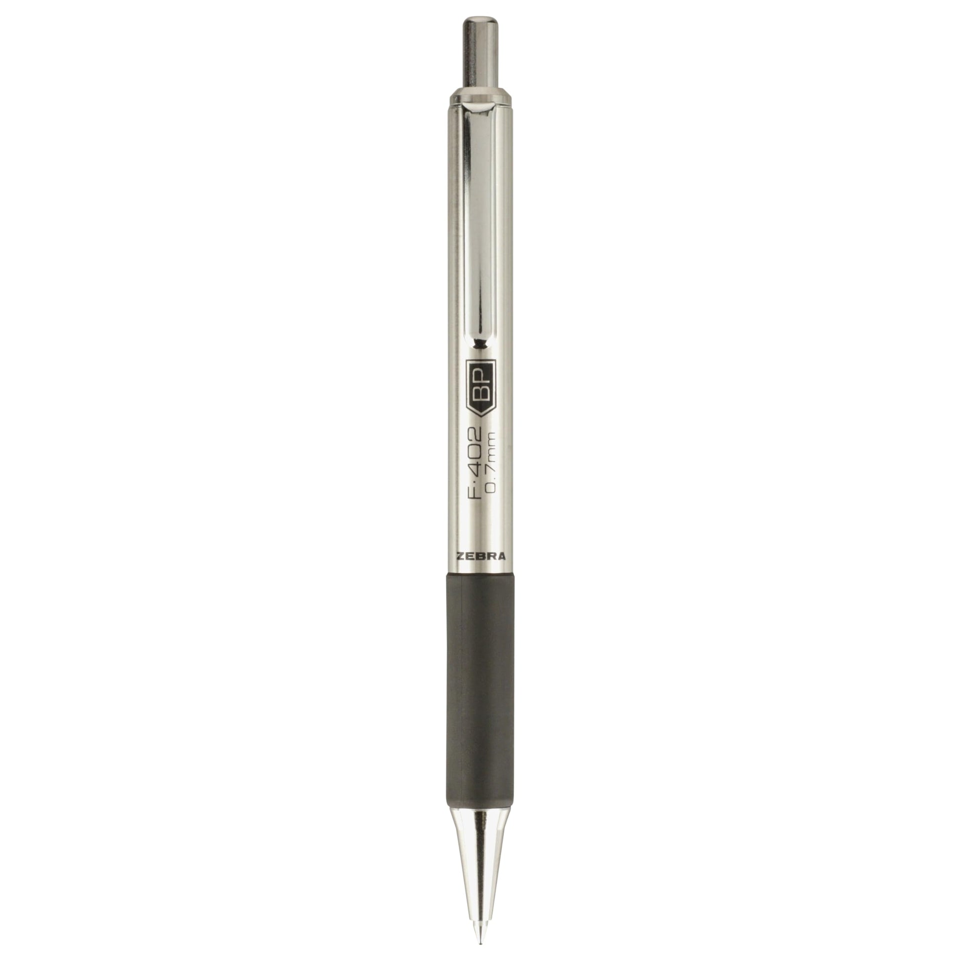 Zebra Pen STEEL F-402 Retractable Ballpoint Pen, Black Ink, 0.7mm, 12-Pack