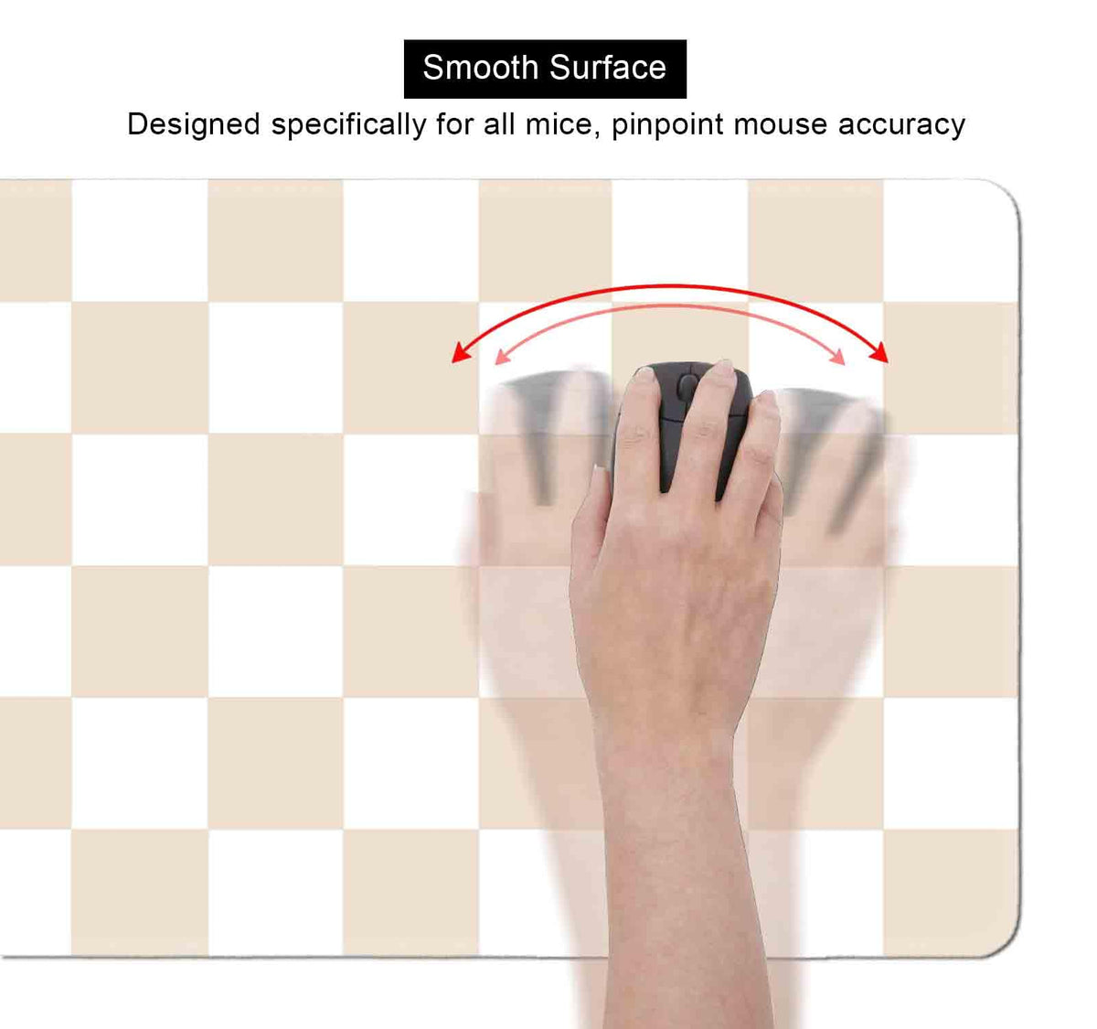 SXCKANG Beige Sand Checkered Desk Pad, Cute Aesthetic Retro Extra Large Mouse Pad for Kids Girls