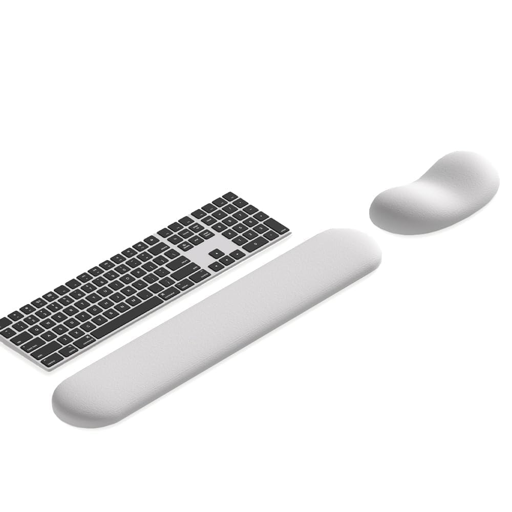 Ergonomic Wrist Rest Set for Keyboard and Mouse | Cooling Gel & Slow-Rebound Memory Foam Palm