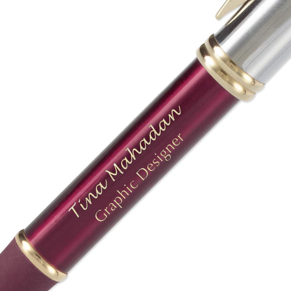 Imprints Online 1 Custom Laser-Engraved Executive Metal Ballpoint Pen in Classic Blue Color with
