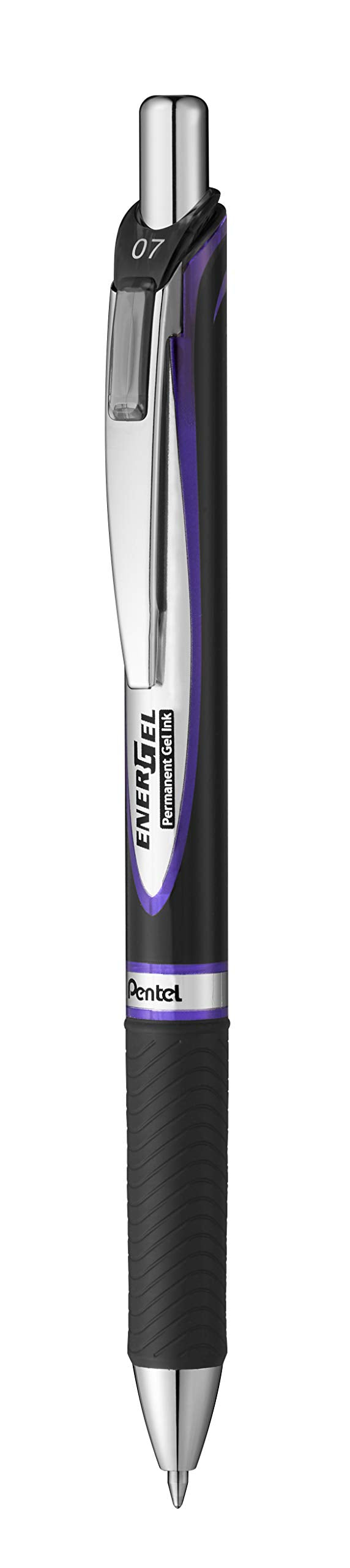 Pentel ENER-GEL Pro Permanent Gel Pen, (0.7mm) Medium Line, Violet Ink, Box of 12 (BLP77-V)