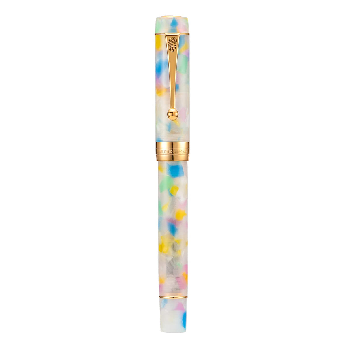 Jinhao 100 Classic Fountain Pen Bent Nib, Rainbow Celluloid Fude Pen Calligraphy from Fine to Broad
