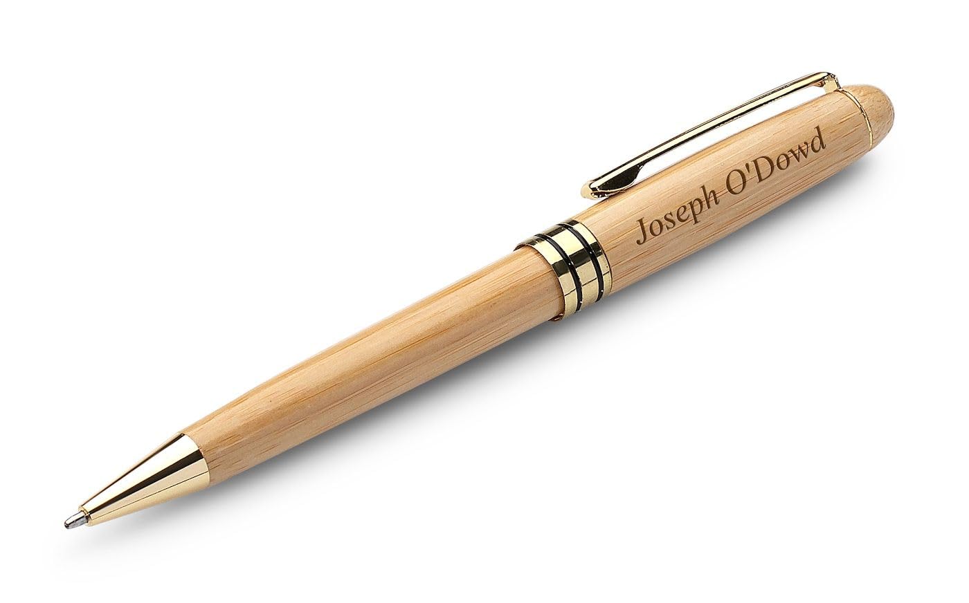 Executive Gift Shoppe | Personalized Bamboo Wood Pen & Case Set with Custom Engraving