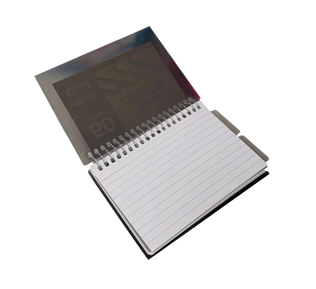 6 Pk 50 Sheets View Poly Spiral Bound 3" X 5" Ruled White Index Card With 2-Tab Divider