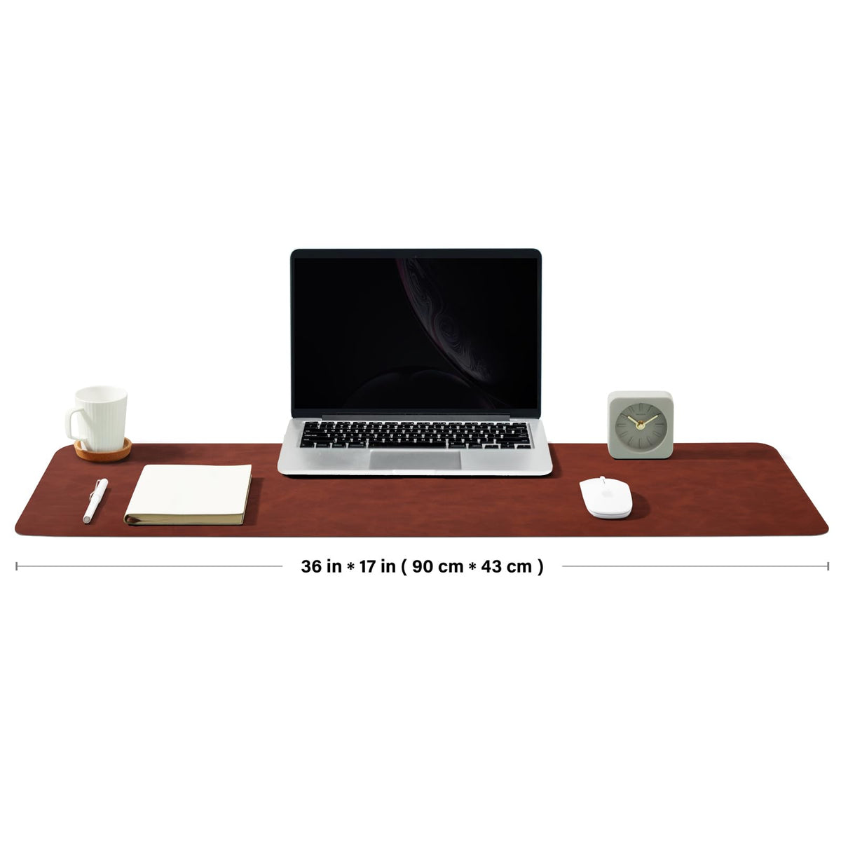 Distressed Leather Desk Mat - Non-Slip PU Desk Pad for Office and Home - Desk Organization and