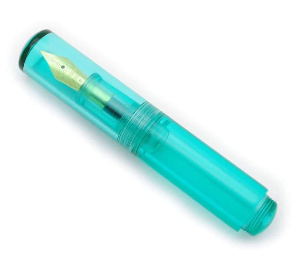 czxwyst Wancai Mini Transparent Pocket-Size Eyedropper Fountain Pen Fine Nib 0.5mm (Bitter green)