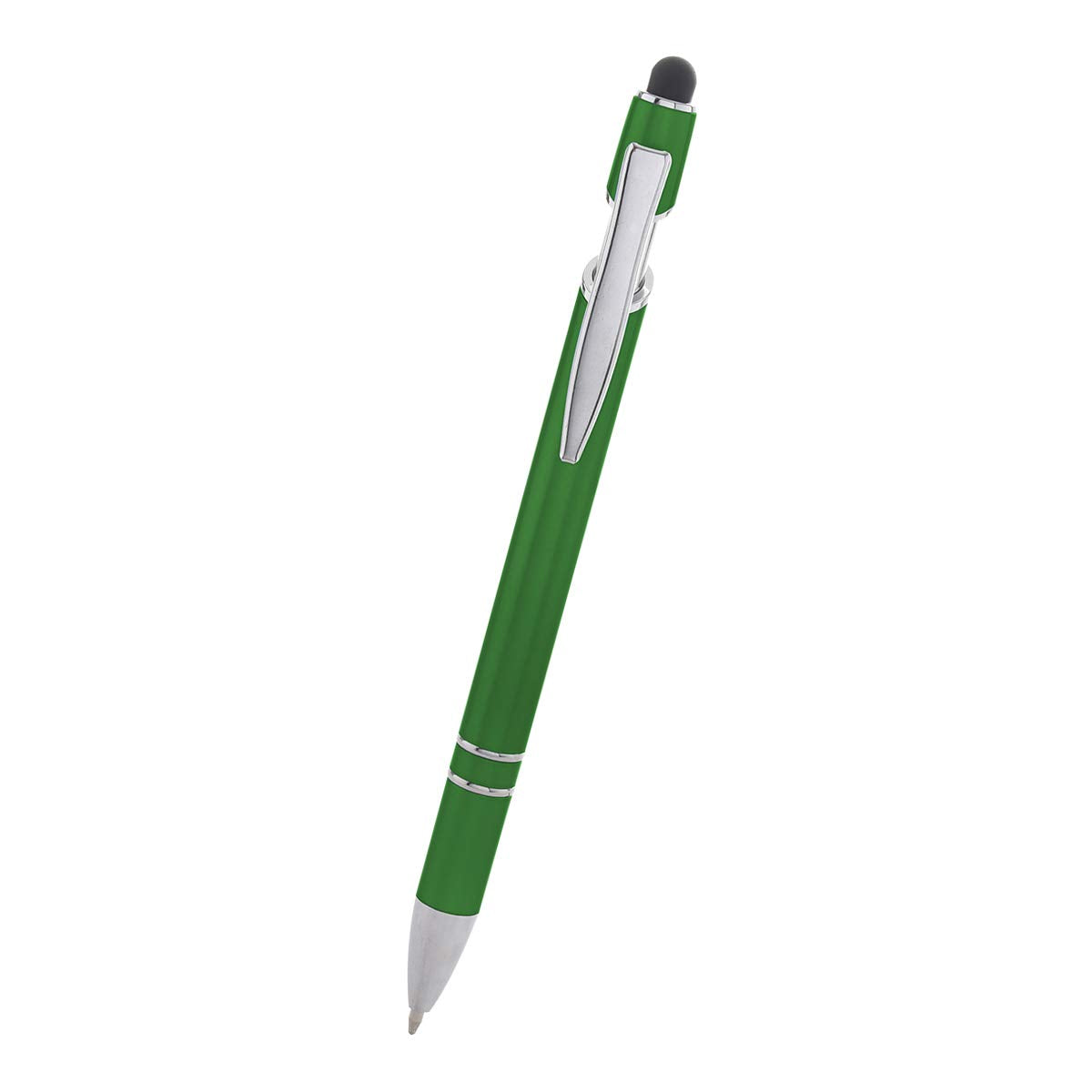Express Pencils Modern Metallic Personalized Pens, Green, Ultra-Smooth Black Ink, Responsive Clip