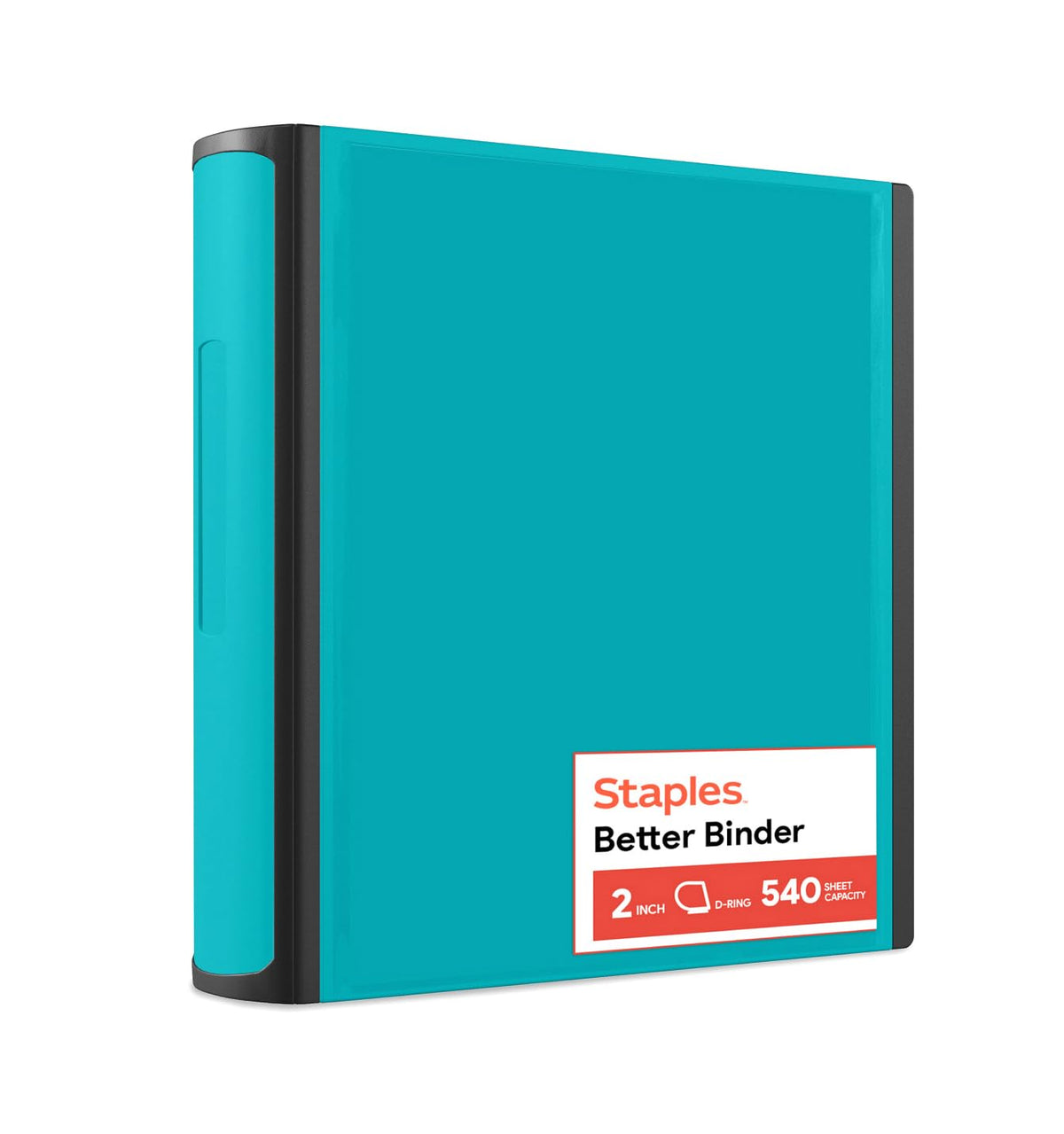 Staples Better Binder, 2-Inch D-Ring View, Teal, Holds 540 Sheets
