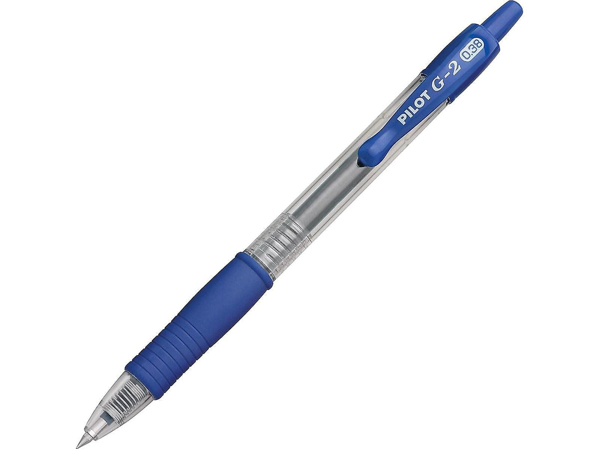 PILOT G2 Premium Retractable Rolling Ball Blue Gel Pens, .38mm, 12-Pack