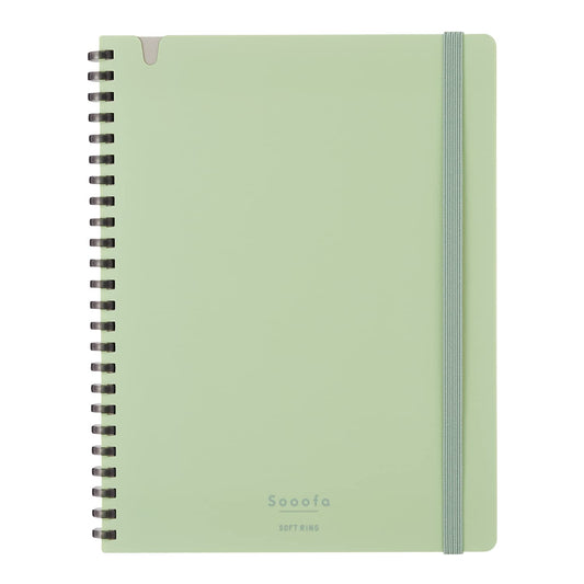 KOKUYO Graph Journal Notebook, Sooofa 8.3'' x 6.2'' Soft Ring Notebook for Women 4mm Grid Ruled, 80