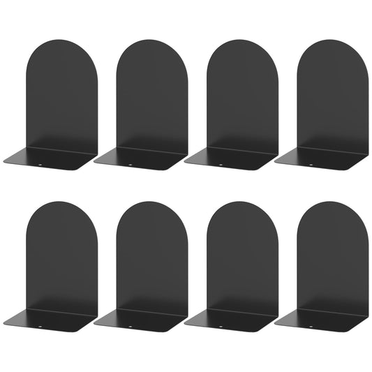 ALOTCHE Bookends 4 Pairs, Metal Round Bookends for Shelves, Book Ends for Desk, Book End to Hold