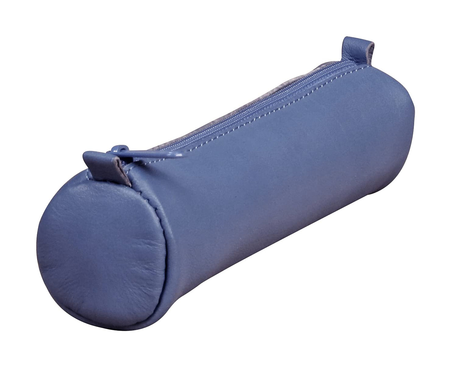 Clairefontaine 77024C Collection Age Bag A Small Round Pencil Case in Genuine Blue Lambskin - 18.5