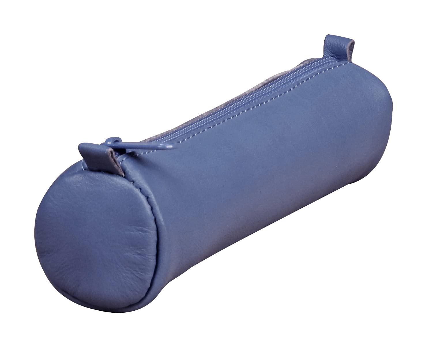Clairefontaine 77024C Collection Age Bag A Small Round Pencil Case in Genuine Blue Lambskin - 18.5
