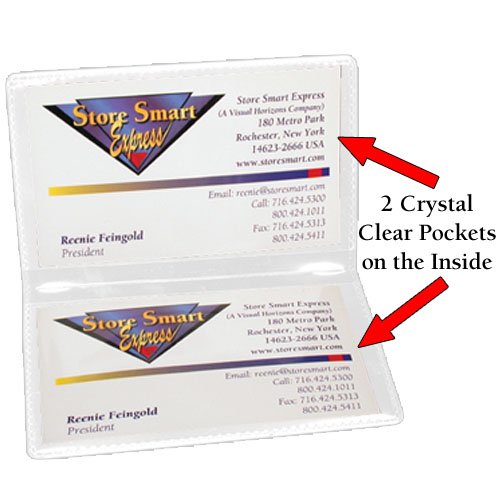 StoreSMART - Clear Folding Business Card Holders - 10 Pack - Polypropylene Plastic (RPP2915C-10)