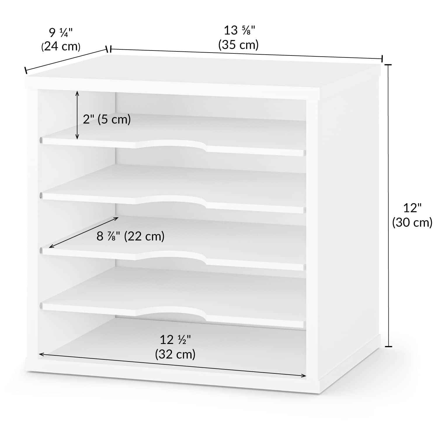 Ballucci File Organizer Paper Sorter, 5 Tier Adjustable Shelves Office Desk Organizer, 13 5/8" x 9