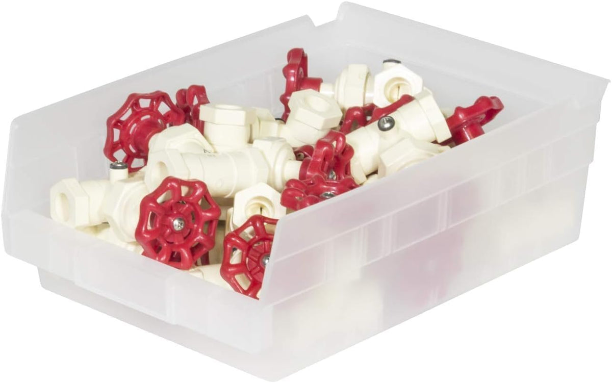 Akro-Mils 30150 Heavy Duty Plastic Shelf Bins, 12"x 8"x 4", Clear, 12-Pack