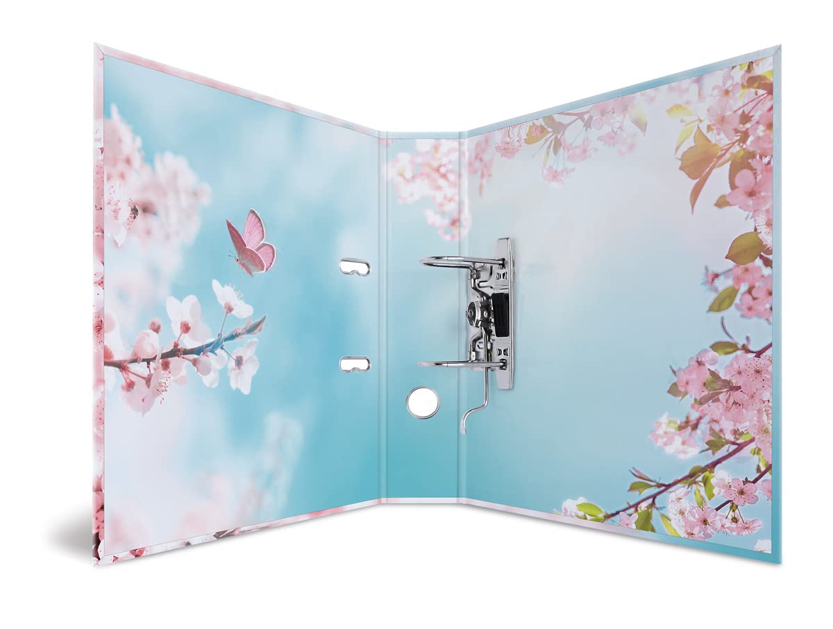 HERMA 19556 Folder A4 Flowers Cherry Blossom 7 cm Wide Sturdy Cardboard Coloured Outside and Inside