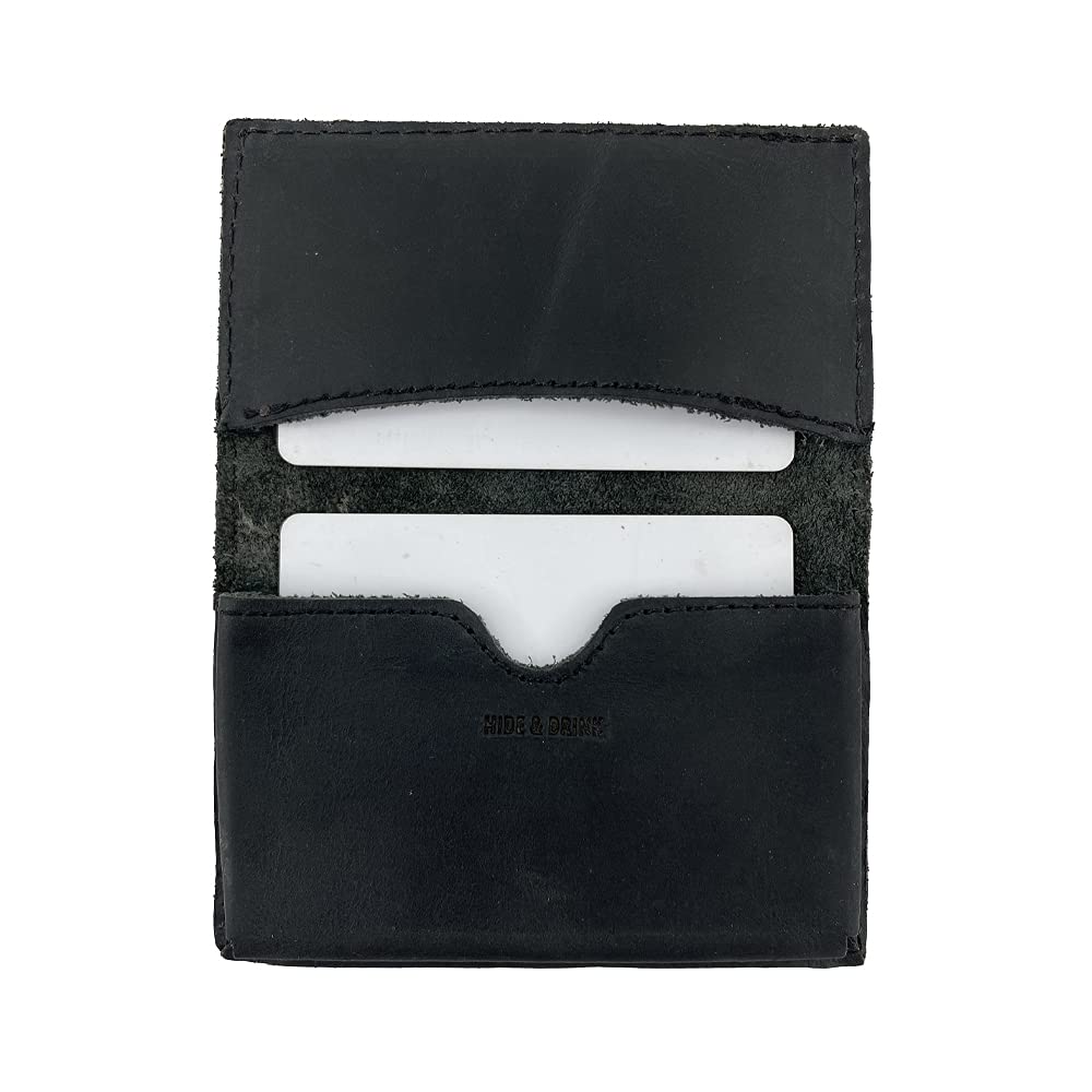 Hide & Drink, Leather Vintage Business Card Holder, Cash Organizer, Wallet, Pocket Accessories