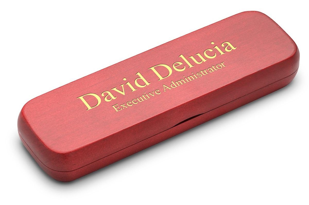 Executive Gift Shoppe | Personalized Cherrywood Double Ballpoint Pen Set with Laser Engraving