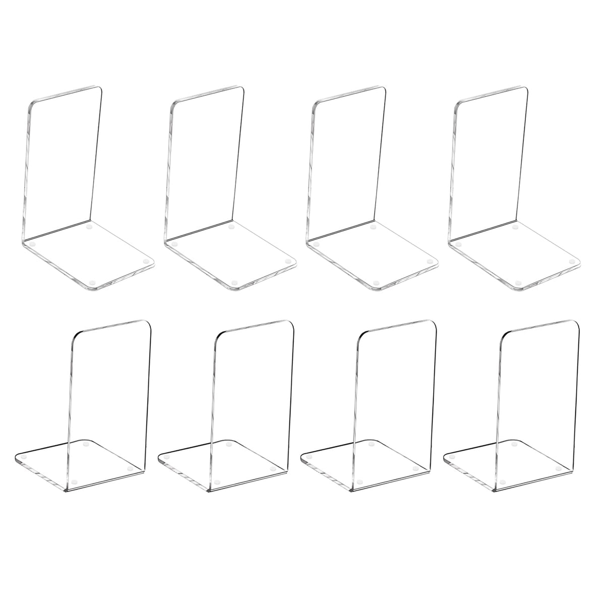 MerryNine Clear Acrylic Book Ends Bookends for Shelves