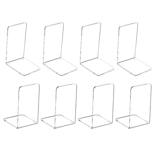 MerryNine Clear Acrylic Book Ends Bookends for Shelves