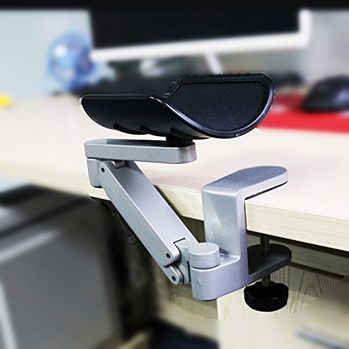 Ergonomic Arm Support for Desk Office Rotating Mouse Arm Rest Mouse Pad Clamp-On Mouse Shelf Desk