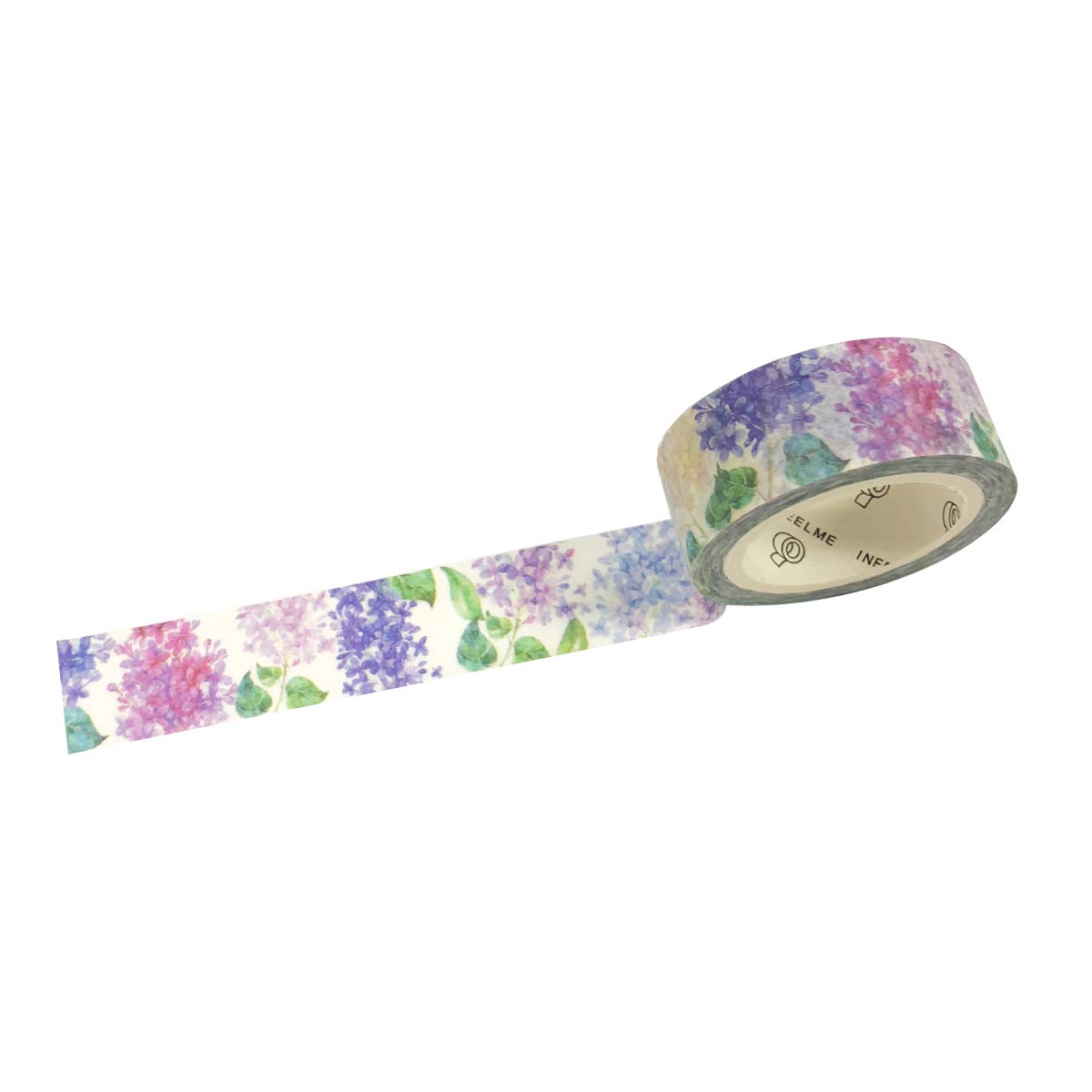Wrapables Flowers and Greens Washi Masking Tape, 15mm x 7m Purple Hydrangeas