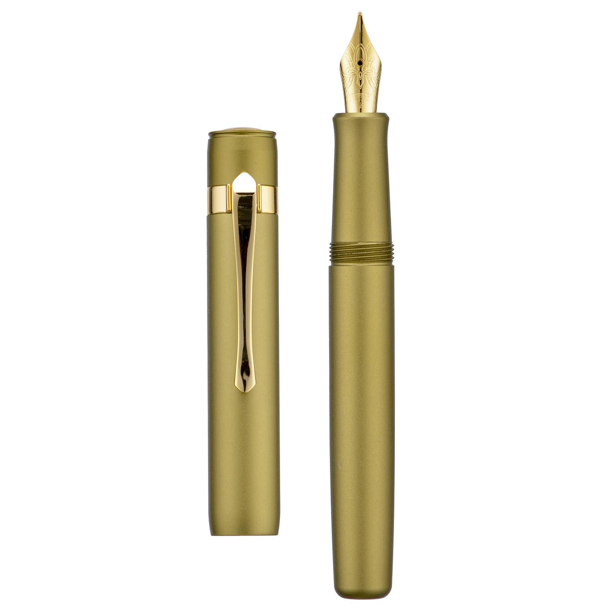 HONG DIAN M2 Black Forest Mini Fountain Pen, Fine Soft Nib & Sleek Shape Aluminium Short Pocket