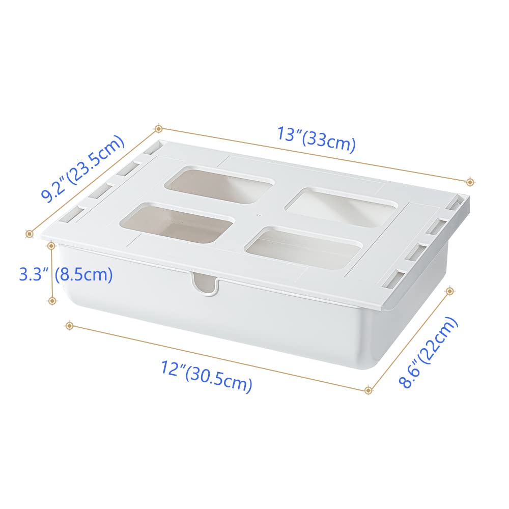 Poeland Under Desk Drawer Self-Stick Storage Organizer for Office Home School, Holders for Desk