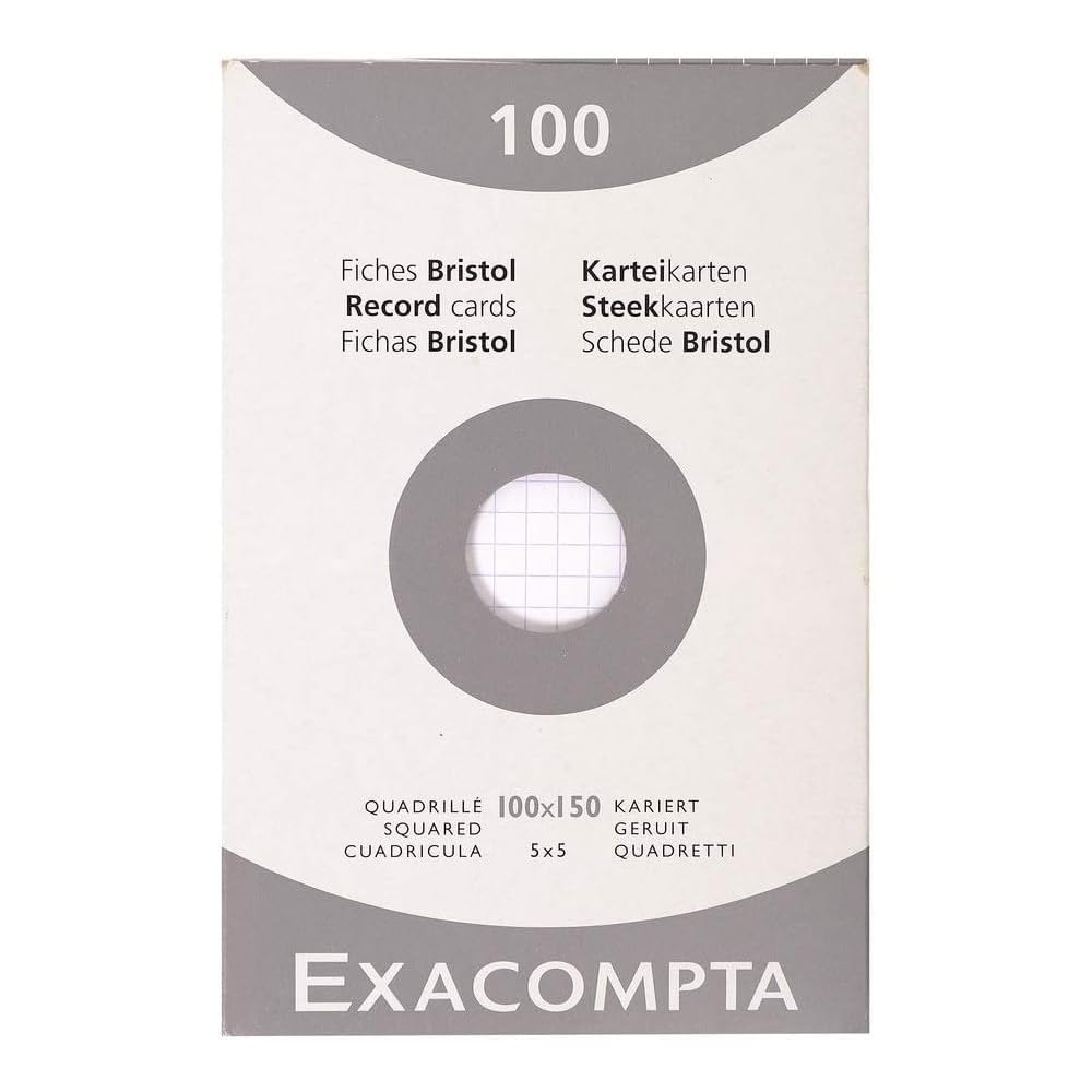 Exacompta - Ref 13202E - Bristol Squared Board for Printing (Pack of 100) - 100 x 150mm in Size