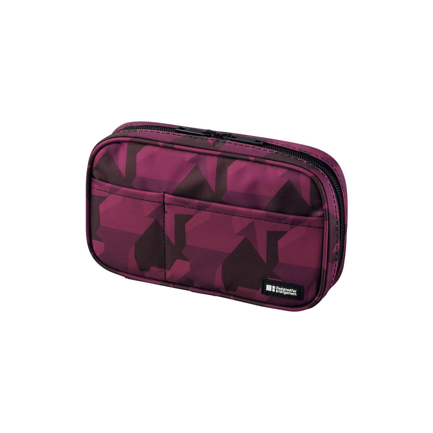LIHIT LAB Large Capacity Zipper Pencil Case For School Office College, Big Capacity 4 Compartments