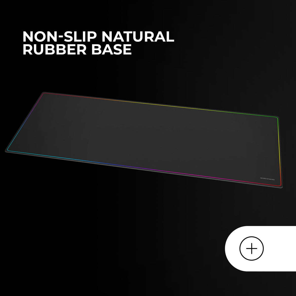 MARSGAMING MMP224, XXL Gaming Mat 880 x 330 mm, Rainbow Edges Design, Natural Rubber Non-Slip Base