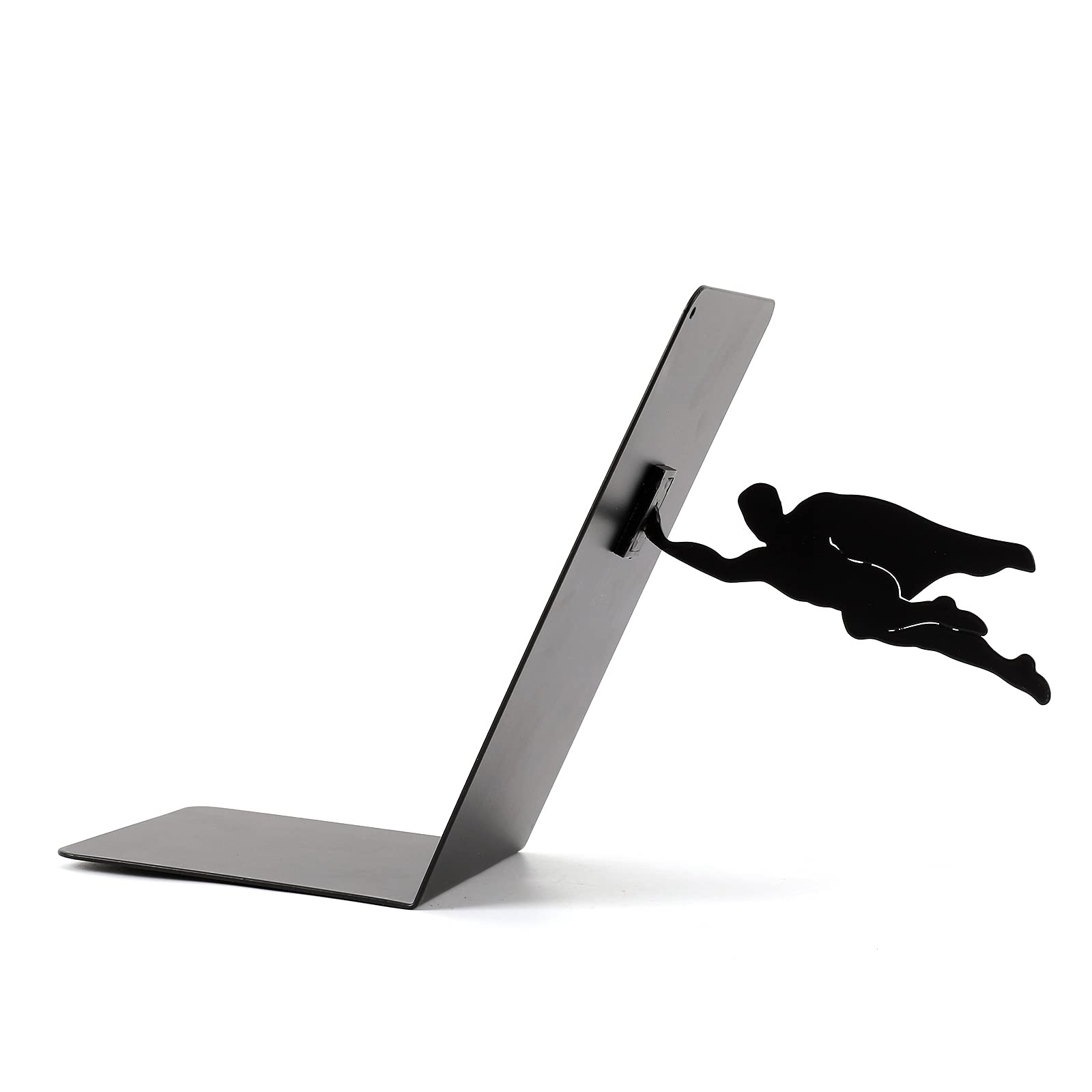 I-TOTAL® - Cute Metal Book Stand, Bookend/Bookends for Shelf/Table (Superhero)