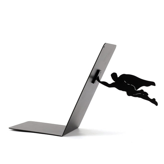 I-TOTAL® - Cute Metal Book Stand, Bookend/Bookends for Shelf/Table (Superhero)