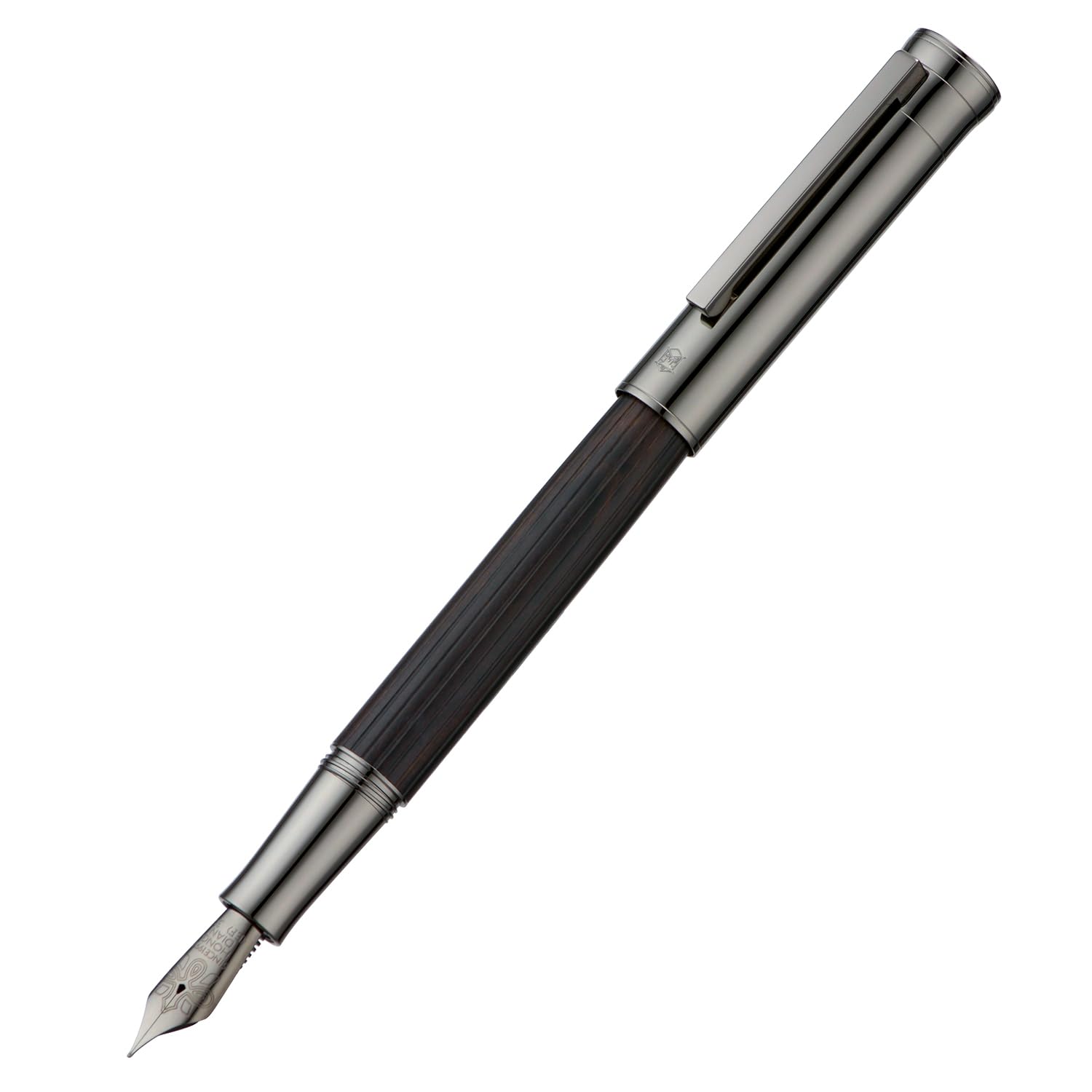 HONG DIAN 1866 Fountain Pen Fine Soft Nib Chinese Knot Carving, Retro Ebony Wood Design Pen Barrel