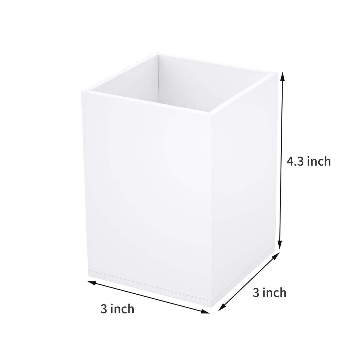 NIUBEE White Acrylic Pen Holder 4 Pack, Desktop Pencil Cup Stationery Organizer for Office Desk