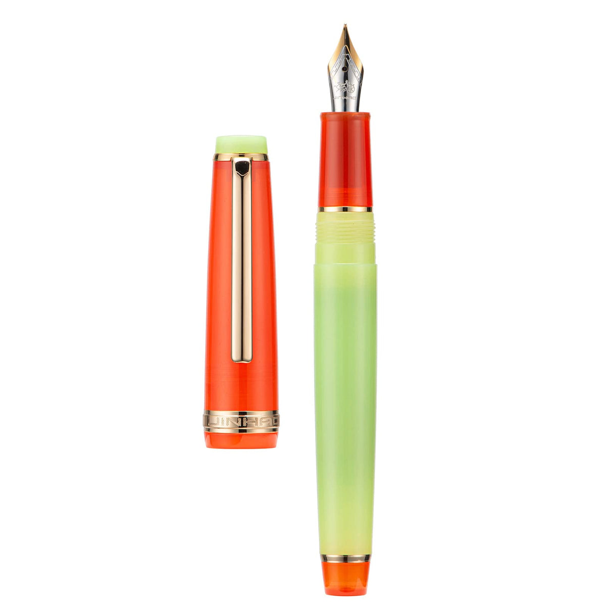 3 Jinhao 82 Fountain Pen Transparent Mixed Macaron Color Acrylic Extra Fine Point Gold Trim with