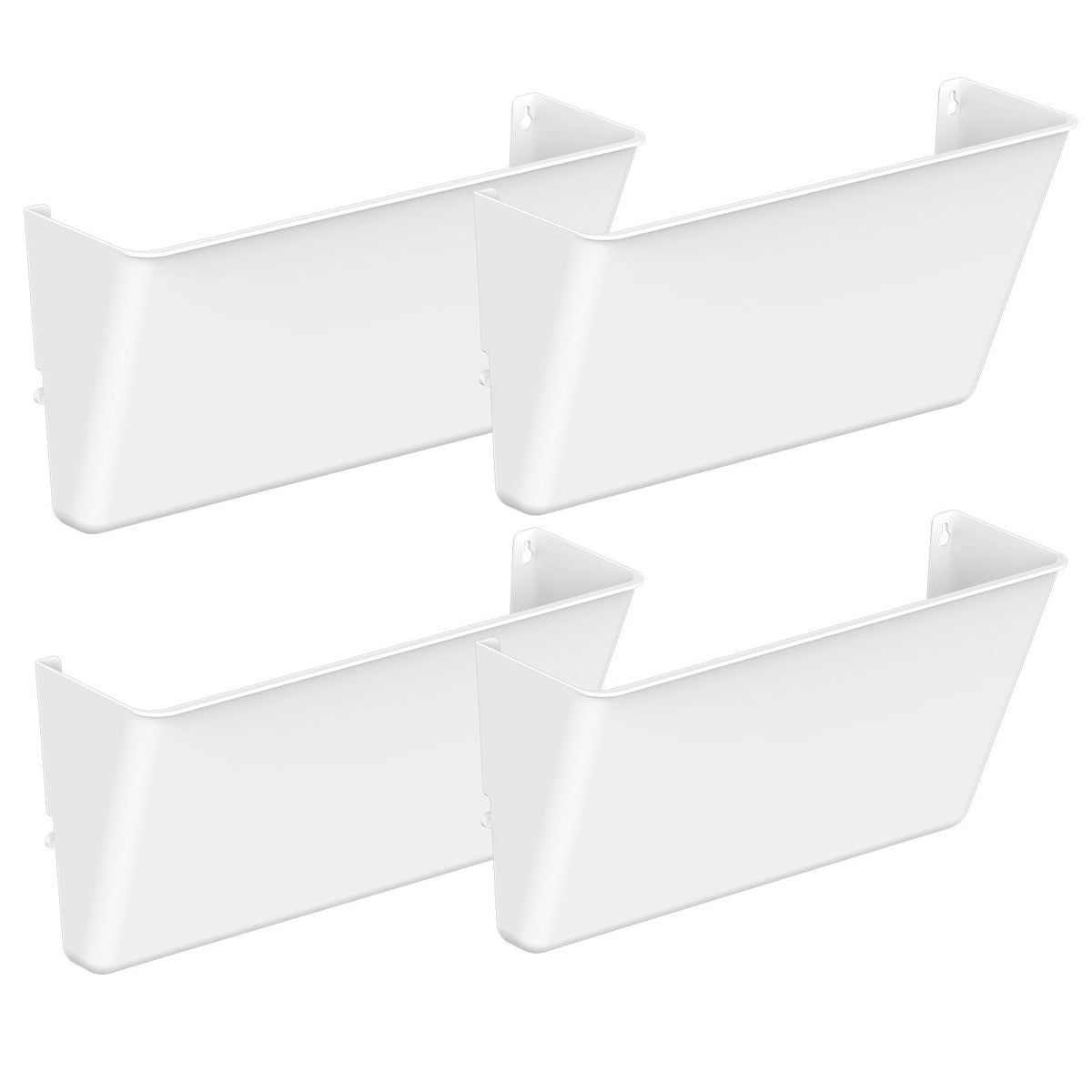 Gawerk Clear Acrylic Single Pocket, Plastic Hanging Wall Mount File Holder for Office Home (White
