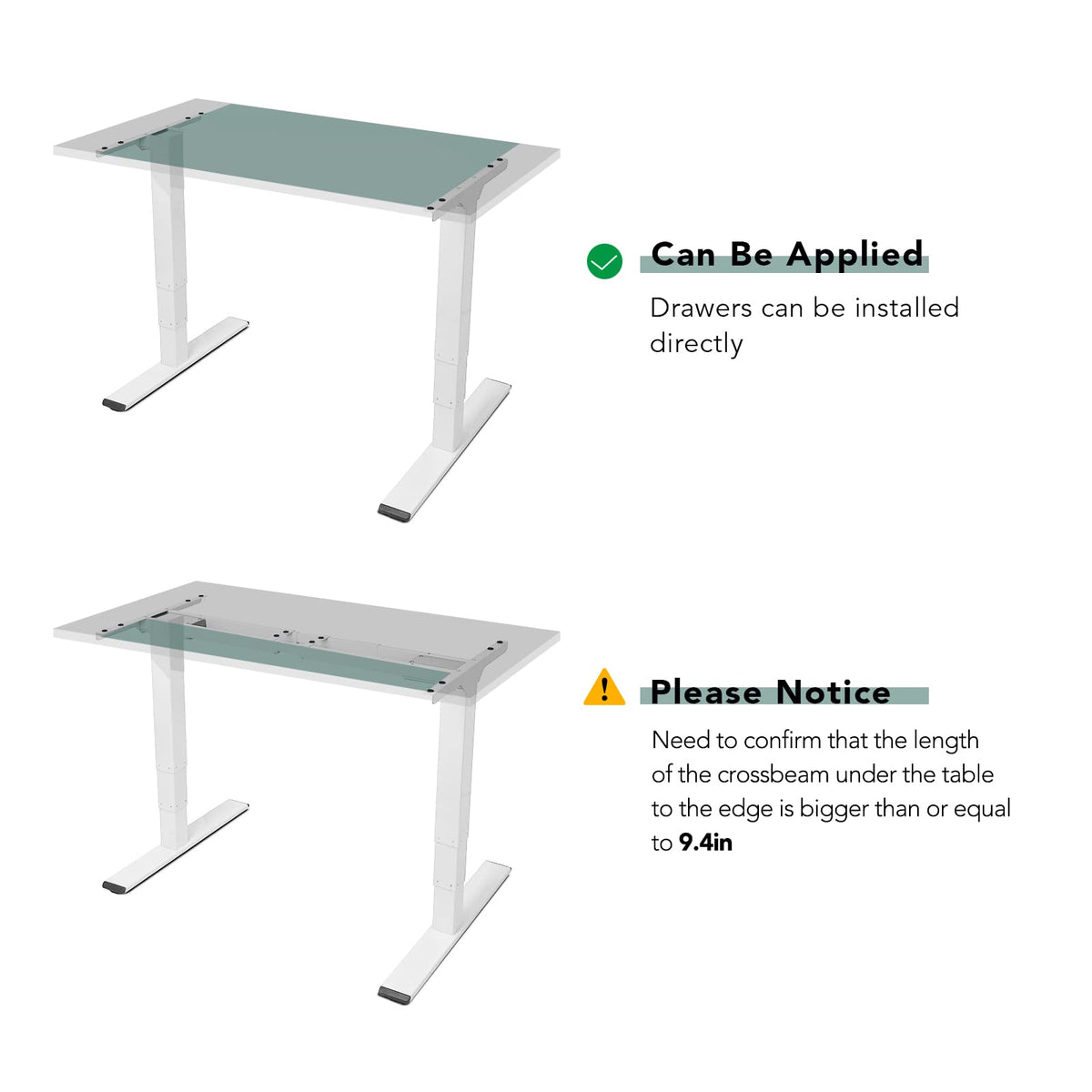 FLEXISPOT Under Desk Drawer, Steel Drawer for Desk Slide-out, Under table Mounted Drawer, Standing