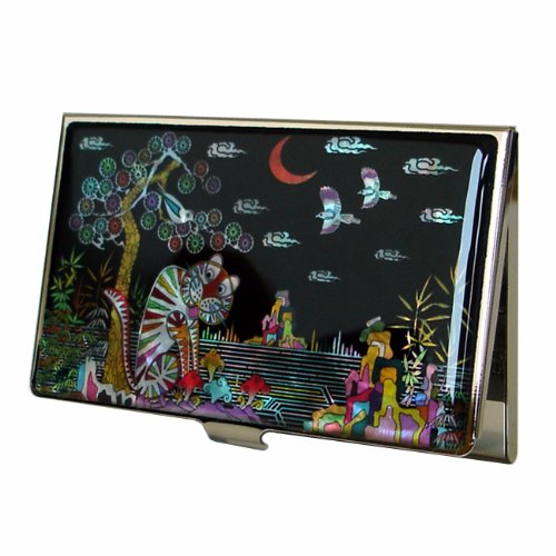 2022 Chinese Lunar New Year Zodiac Tiger Mother of Pearl RFID Blocking Protection Bird Business