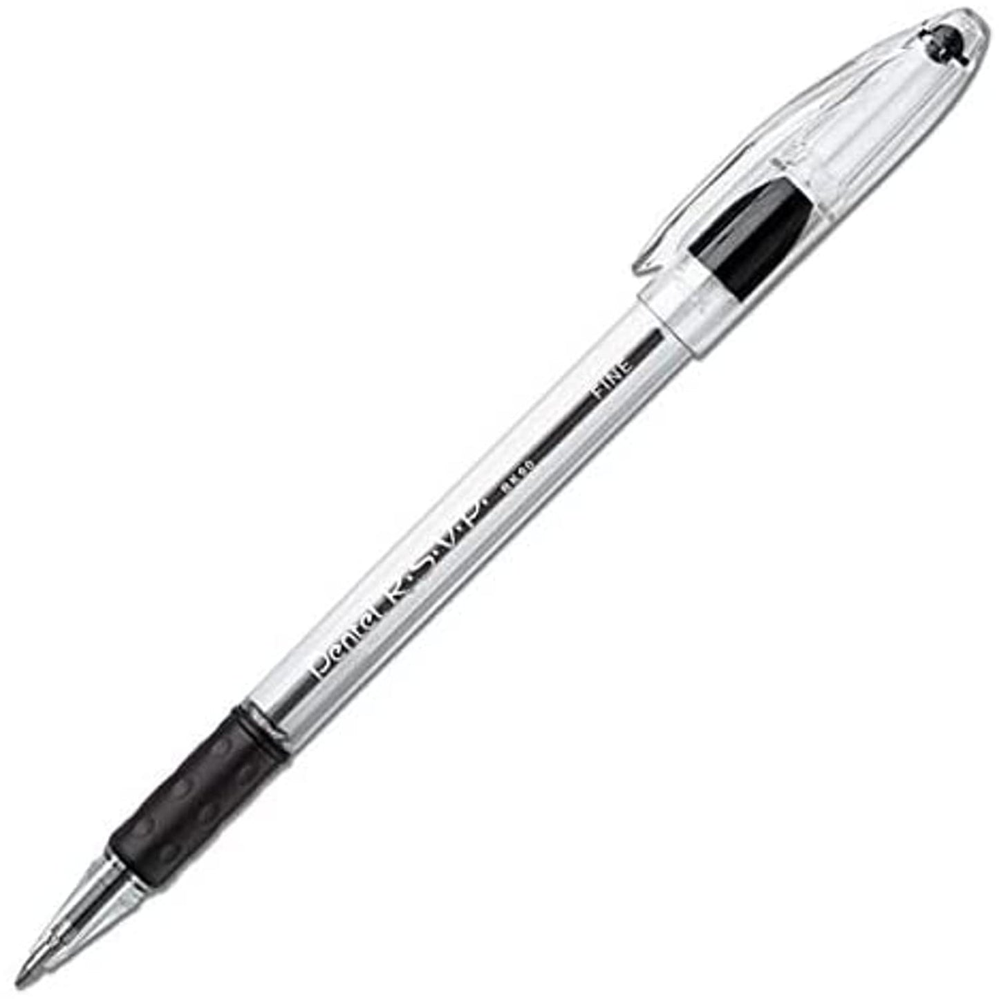 Pentel RSVP Ballpoint Pens, 0.7mm Fine Point, 6 Black & 6 Blue Ink Pentel Pens, Pack of 12