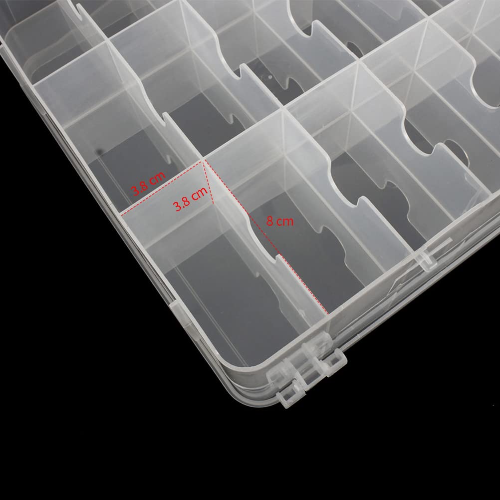 Chemlliy 46 Grids Sewing Organizer, Double Sided Thread Box Storage, Portable Clear Plastic