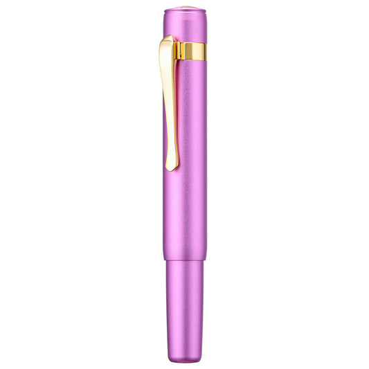 HONG DIAN M2 Mini Fountain Pen with Extra Fine Soft Golden Nib, Sleek Shape Aluminium Short Pocket