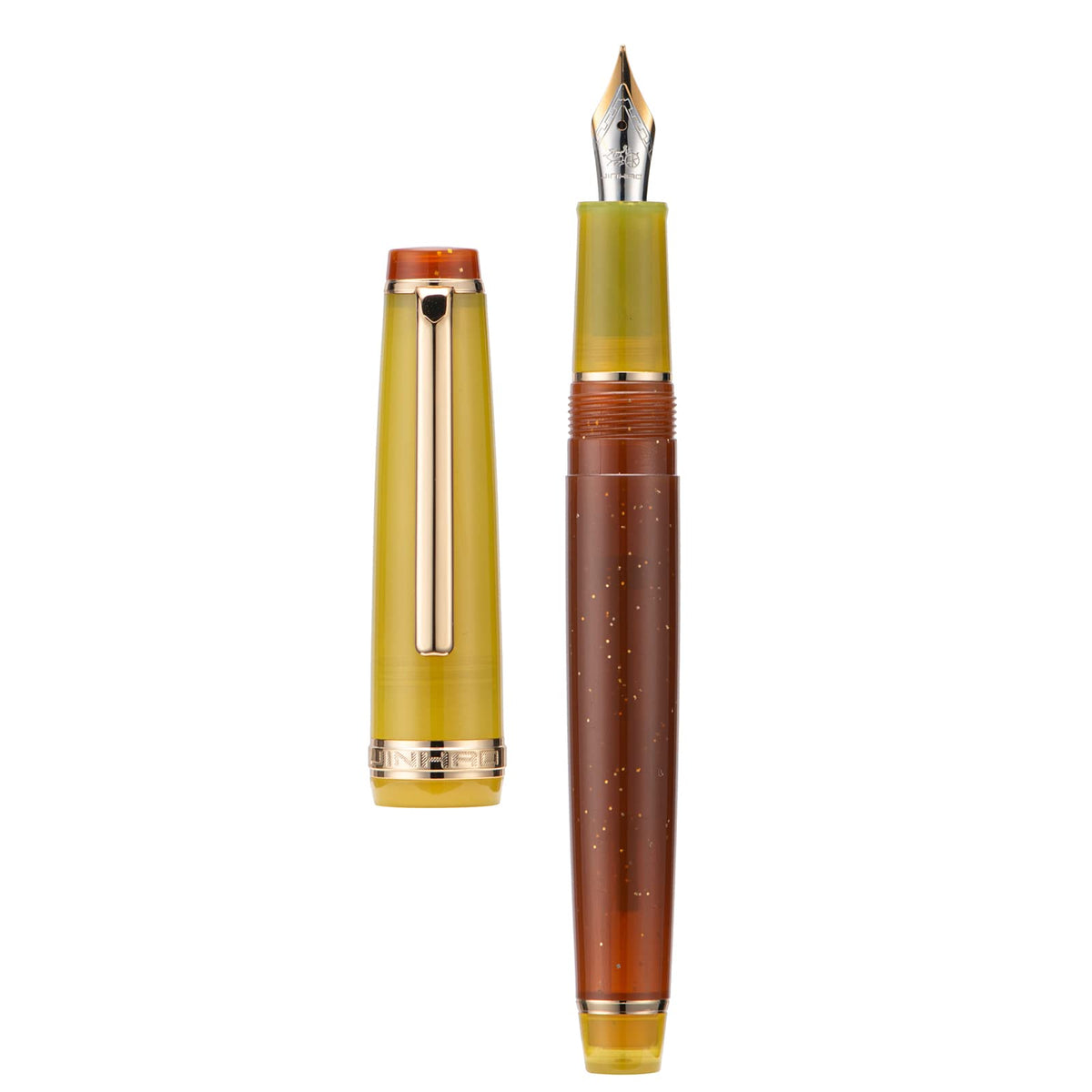 3 Jinhao 82 Fountain Pen Transparent Mixed Classic Color Acrylic Extra Fine Point Gold Trim with