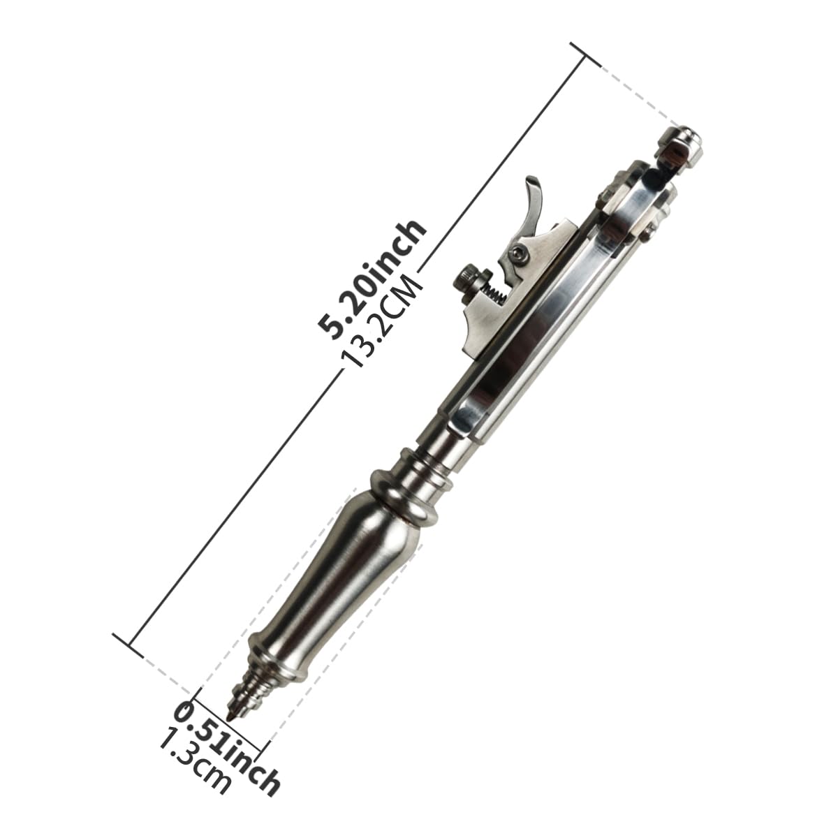 Dr. Metalleung Heavy Duty Pocket Bolt Action Pen – Retractable Stainless Steel Ballpoint Pen Clip