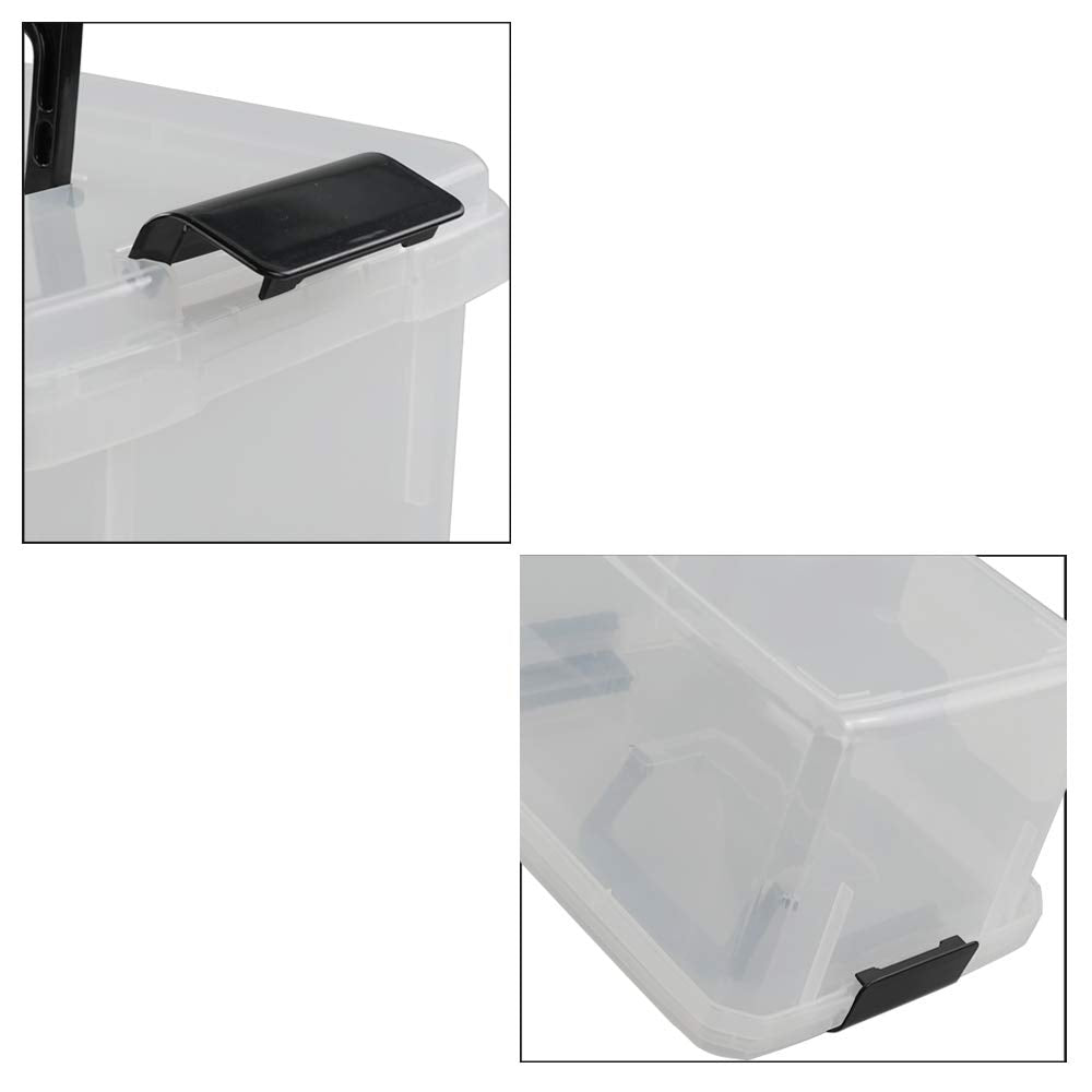 Nicesh 4.5 L Plastic Storage Box, Clear Latch Box, 4-Pack