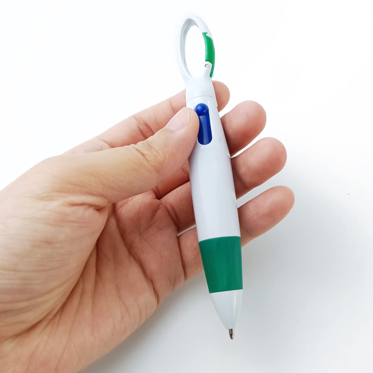 NSBELL 36PCS Plastic Carabiner Shuttle Pens 4-in-1 Retractable Ballpoint Pens Multicolor Pens with